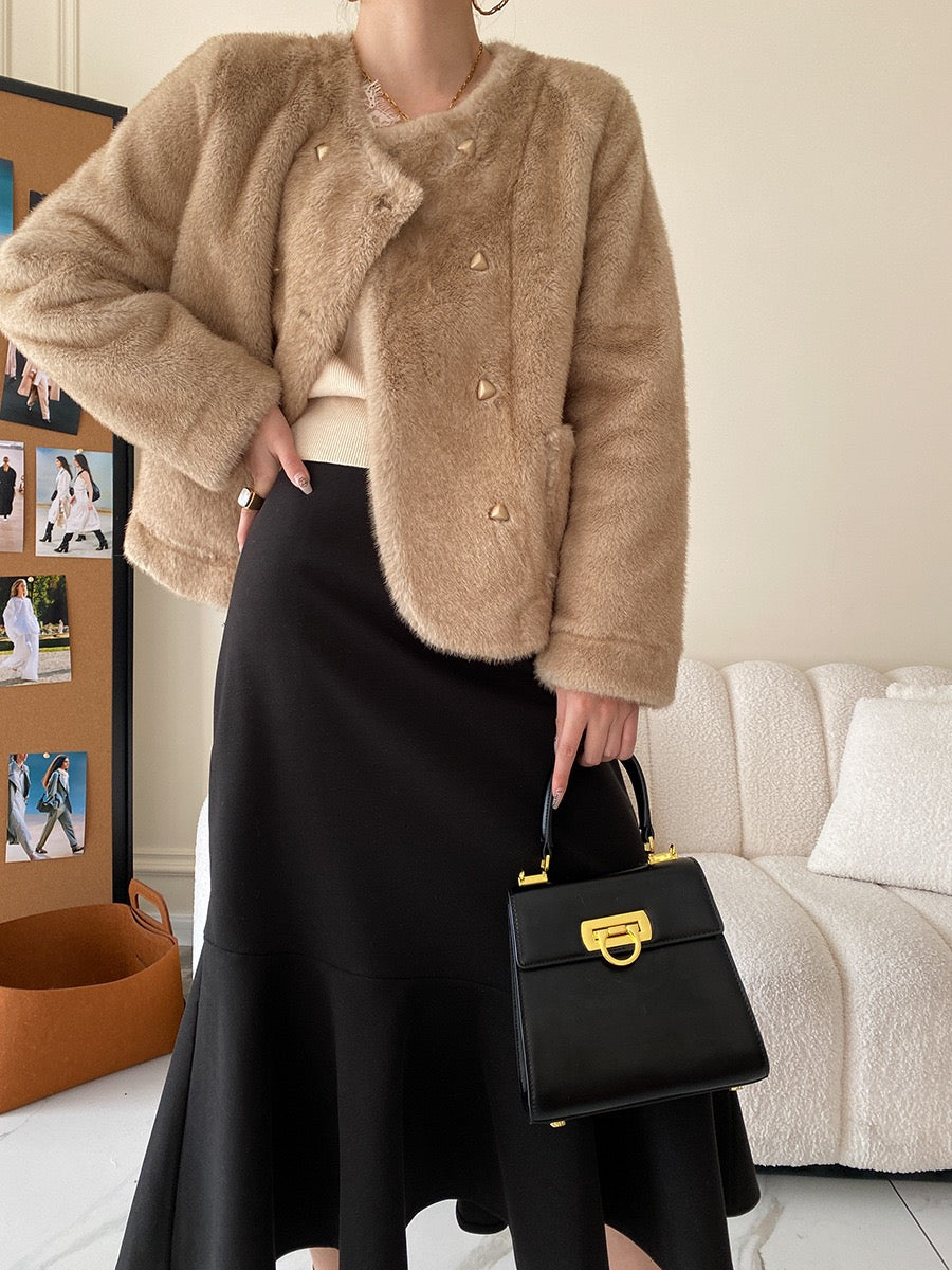 グラデーションエコファーコート