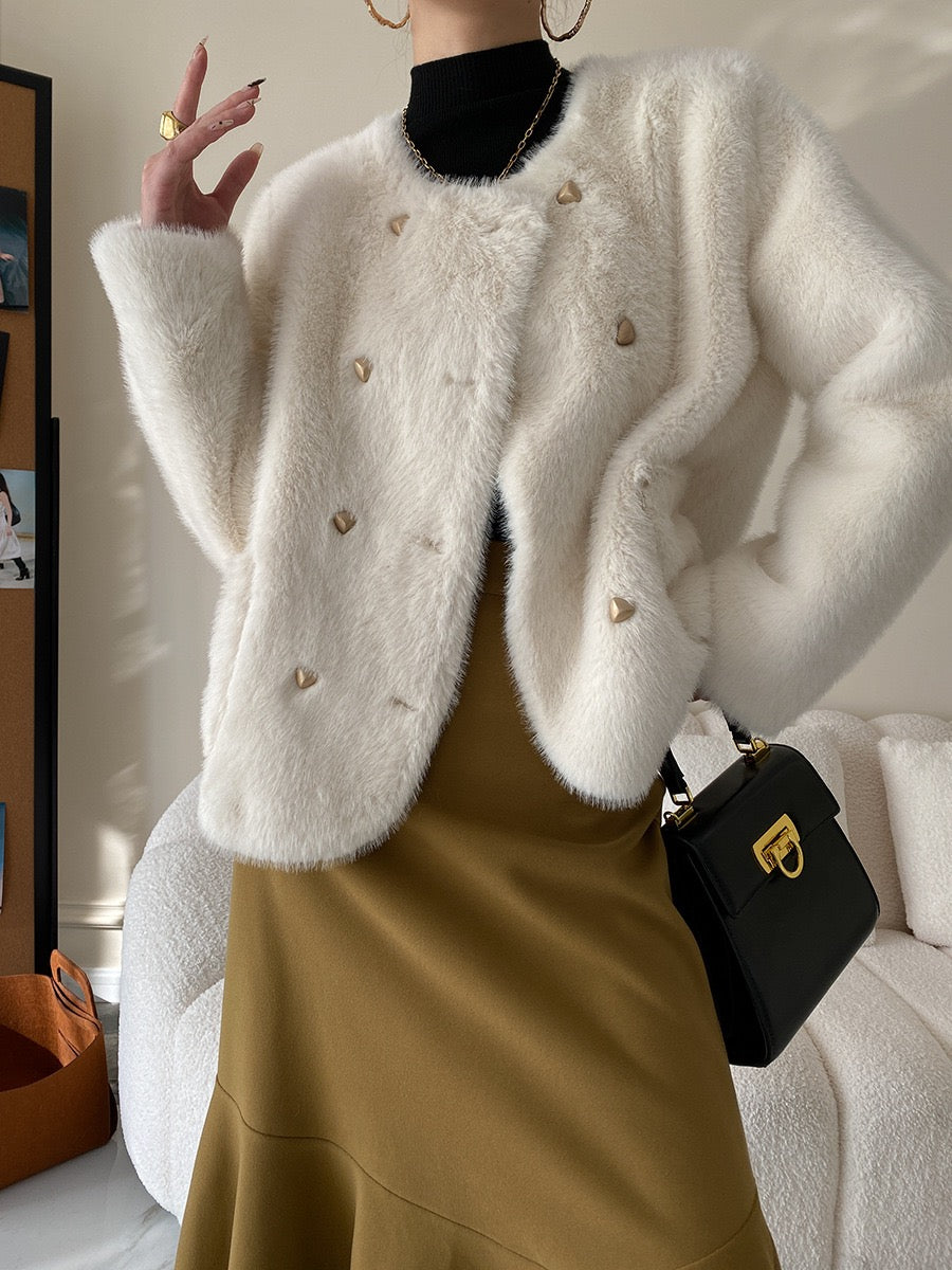 グラデーションエコファーコート