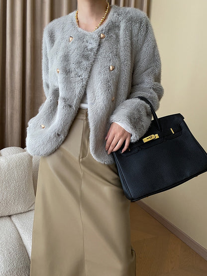 グラデーションエコファーコート