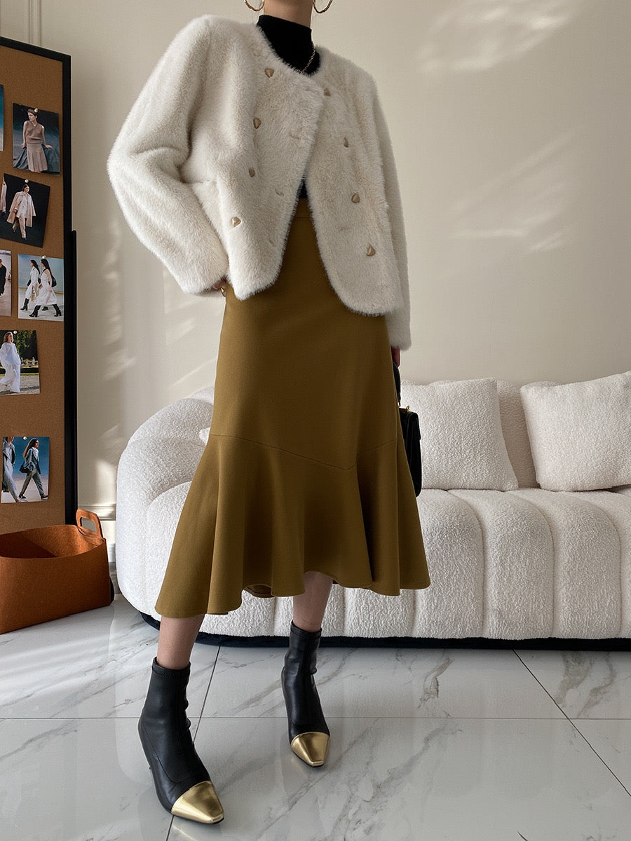 グラデーションエコファーコート