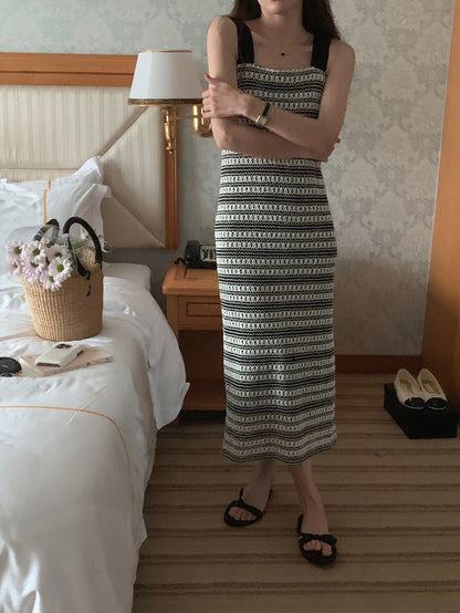 Square Neck Knit Maxi Dress