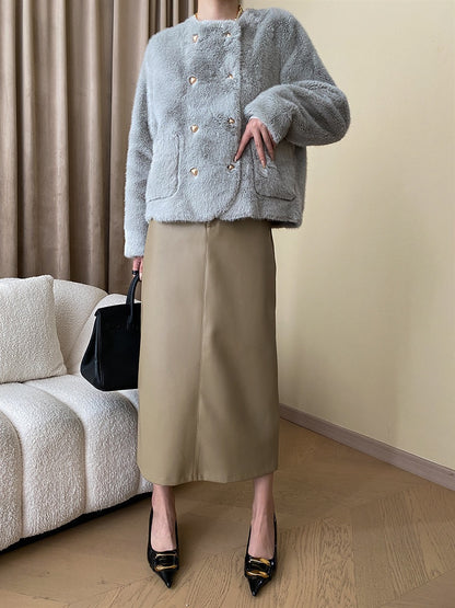 グラデーションエコファーコート