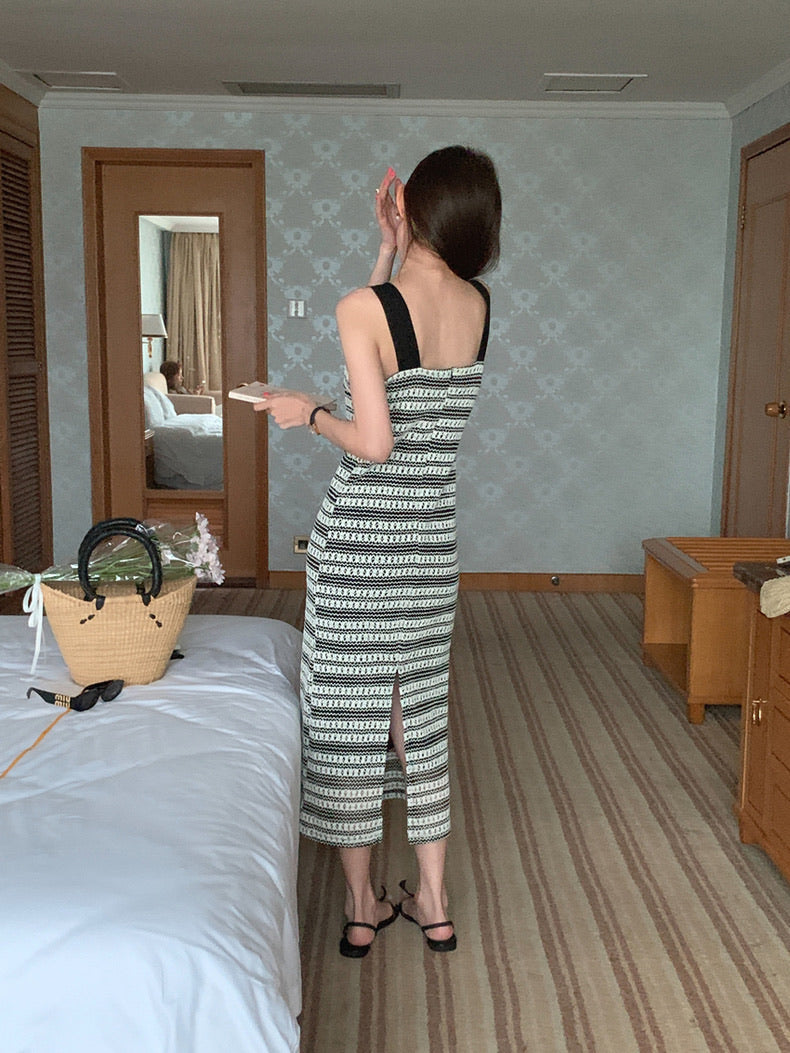 Square Neck Knit Maxi Dress