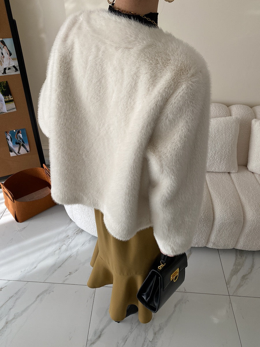 グラデーションエコファーコート