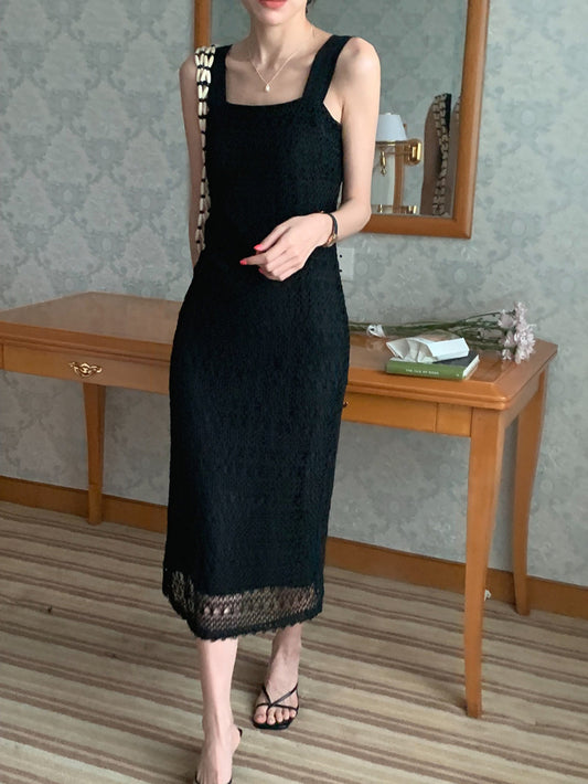 Square Neck Knit Maxi Dress