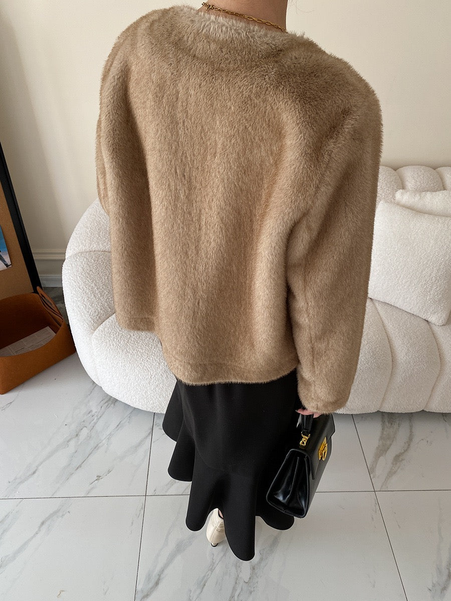 グラデーションエコファーコート