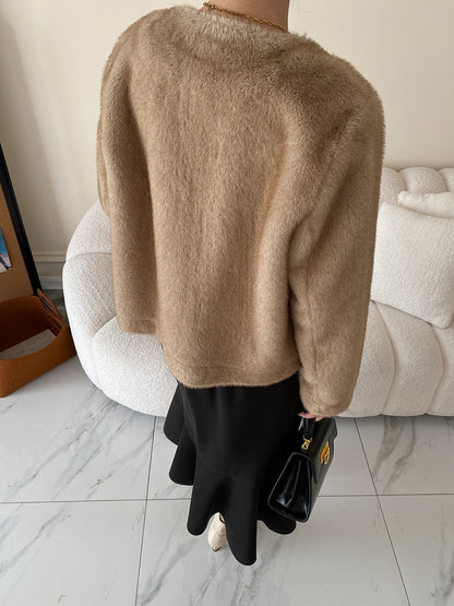 グラデーションエコファーコート