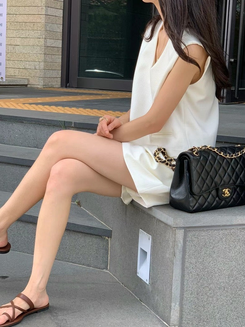 Vネックショートパンツセット