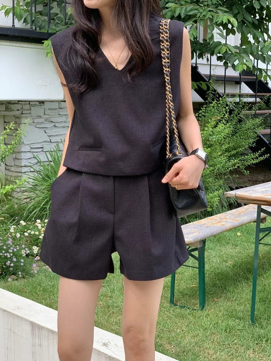 V領短褲套裝