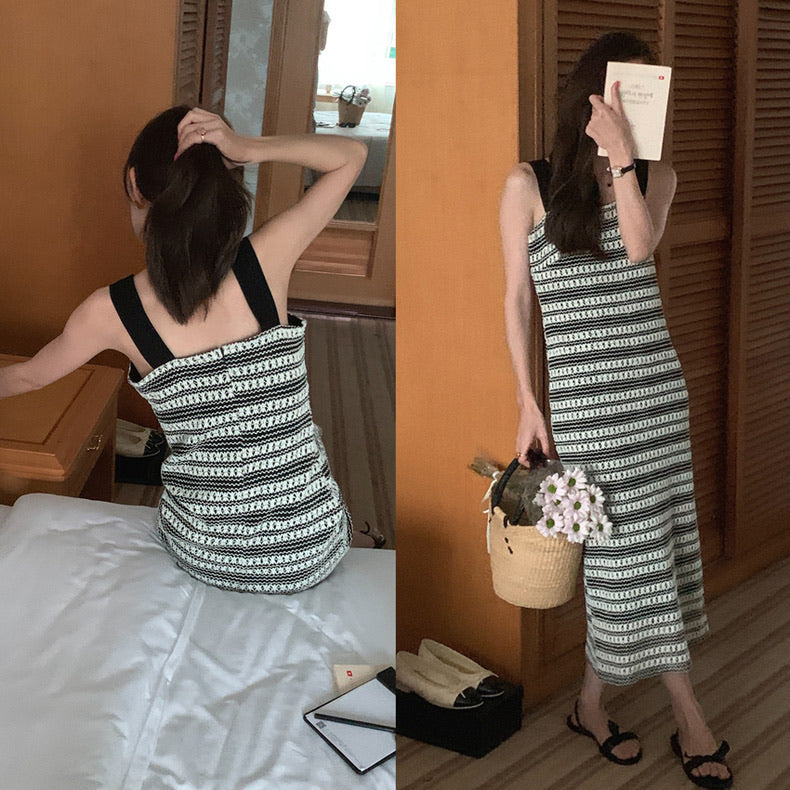 Square Neck Knit Maxi Dress