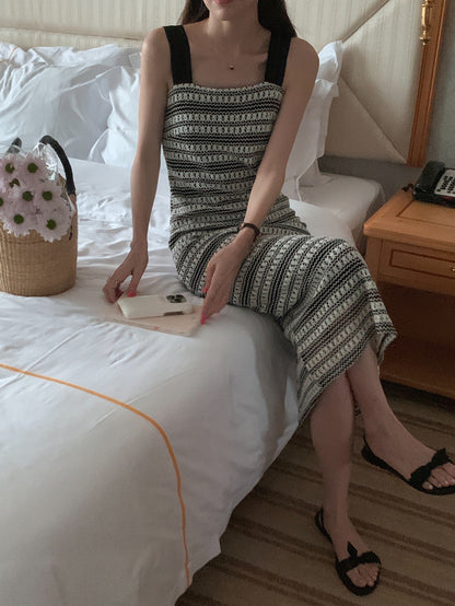 Square Neck Knit Maxi Dress