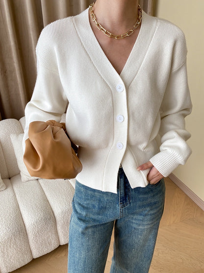Waist-cinching knit cardigan