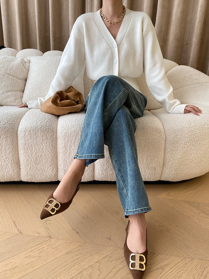 Waist-cinching knit cardigan