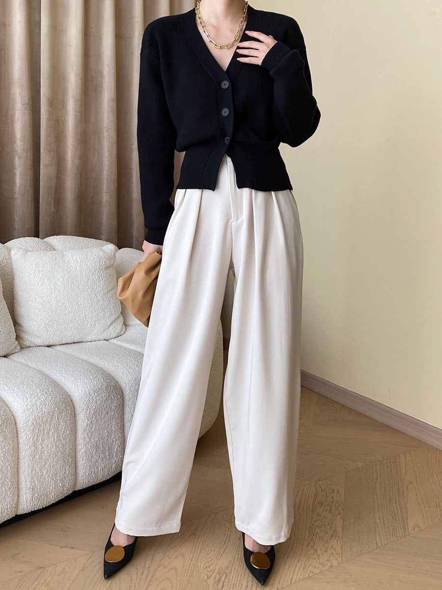 Waist-cinching knit cardigan