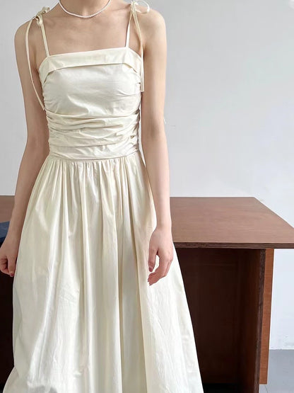 Pleated Suspender Dress