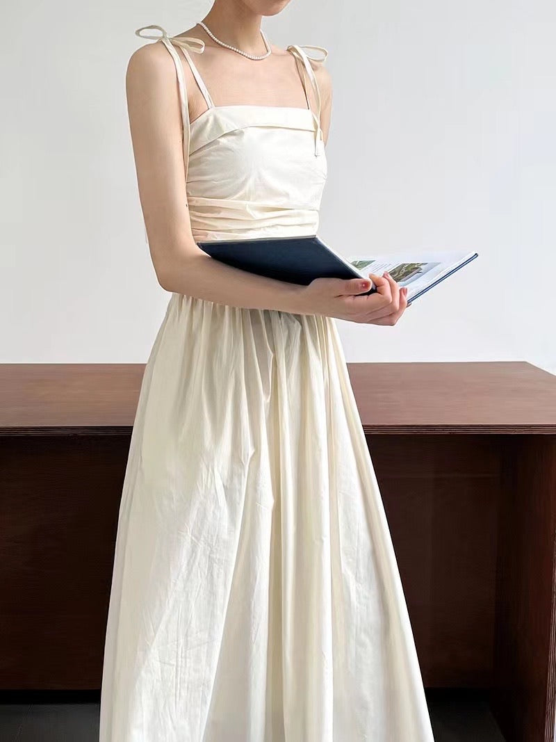 Pleated Suspender Dress