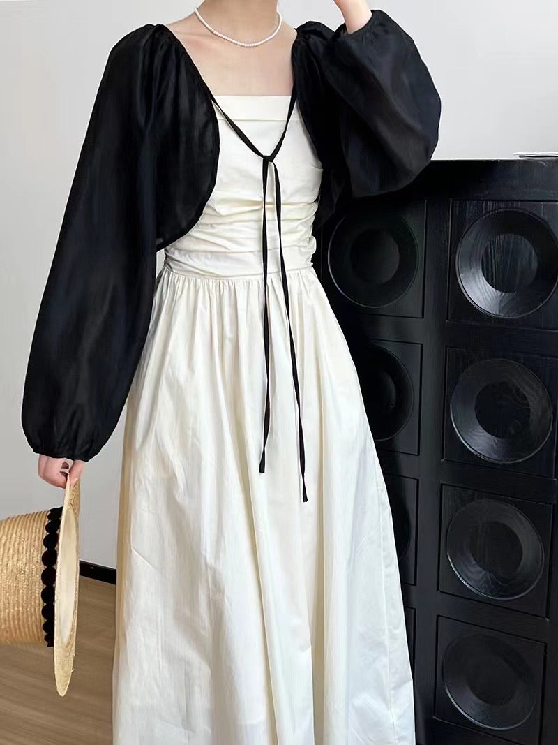 Pleated Suspender Dress