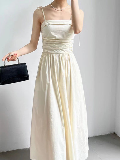 Pleated Suspender Dress