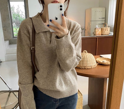 Knit Polo Sweater