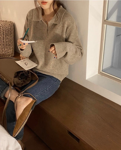 Knit Polo Sweater