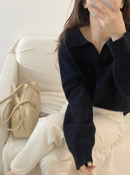 Knit Polo Sweater