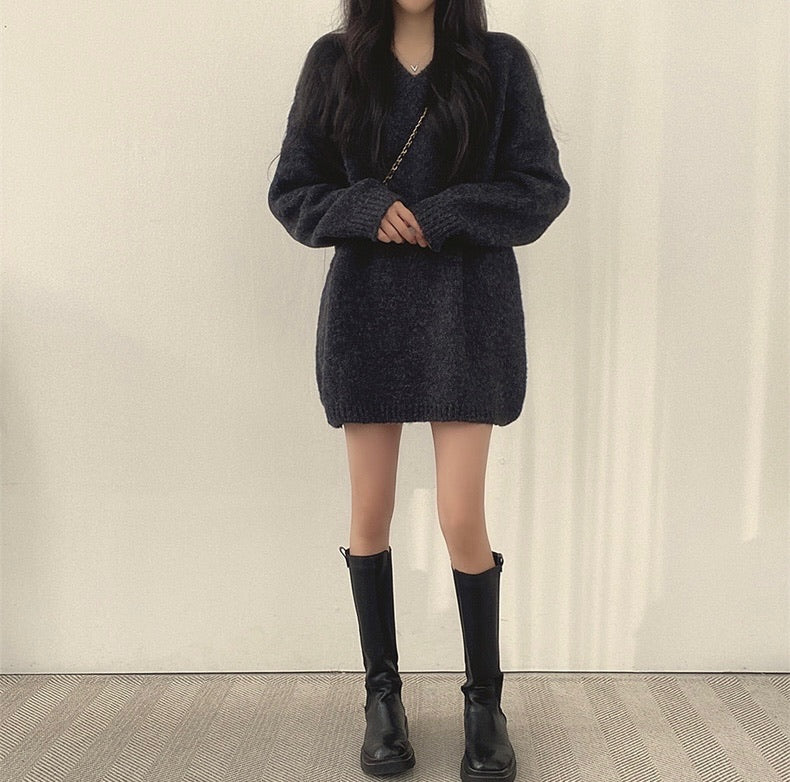 Oversize針織one piece