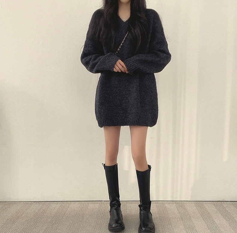 Oversize針織one piece