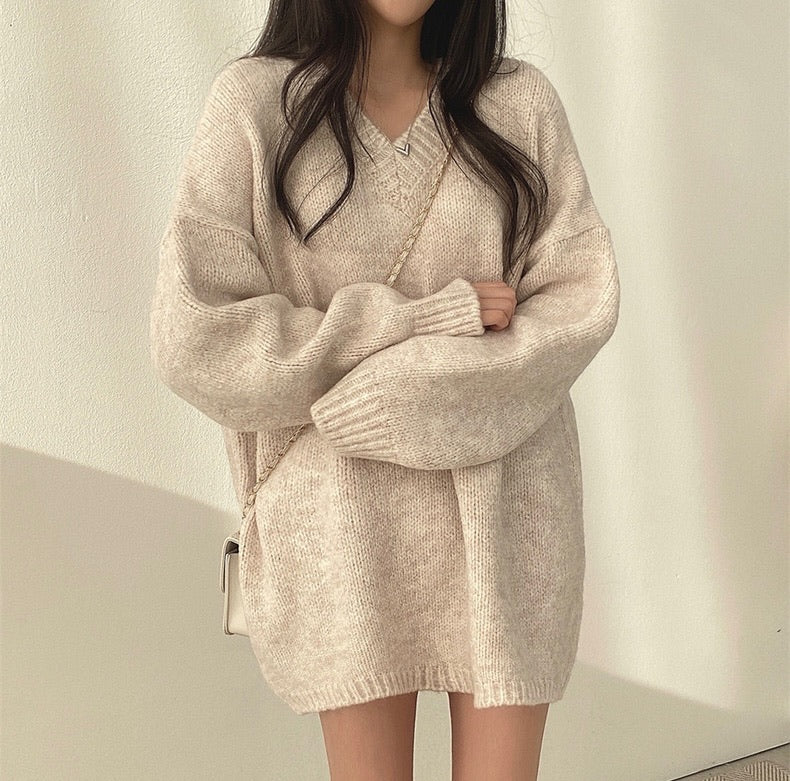 Oversize針織one piece