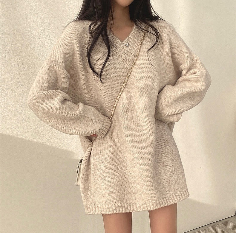 Oversize針織one piece