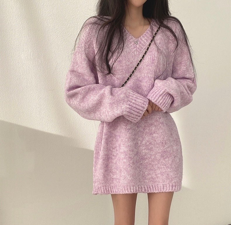 Oversize針織one piece