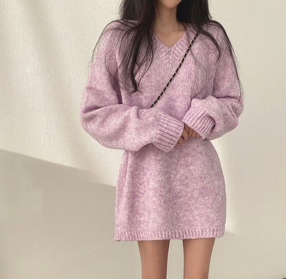 Oversize針織one piece