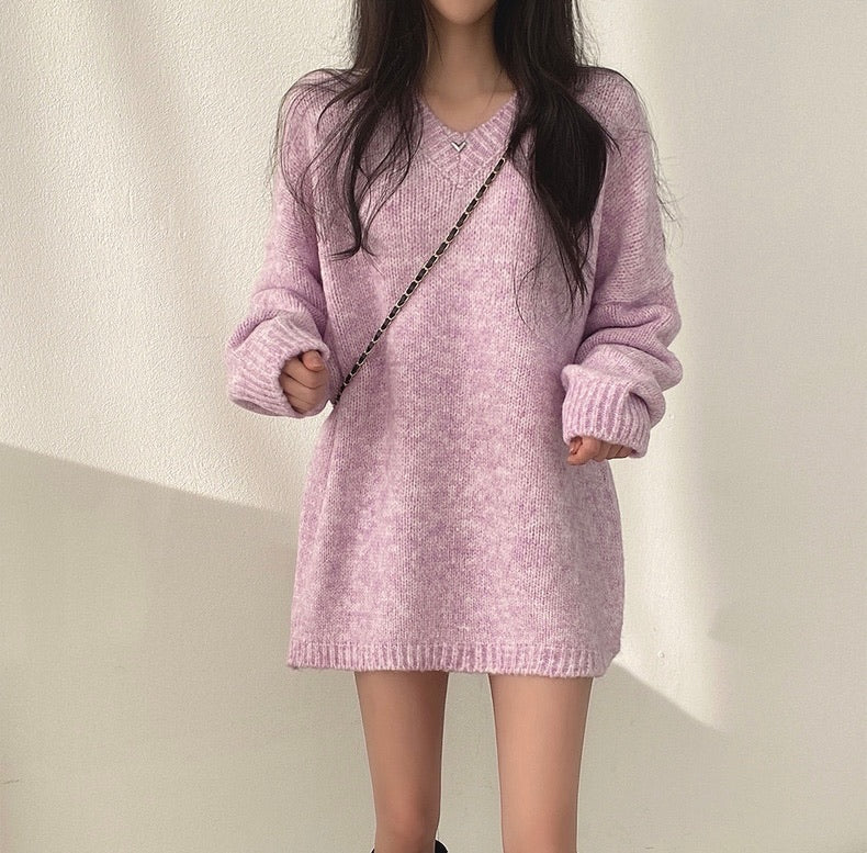 Oversize針織one piece