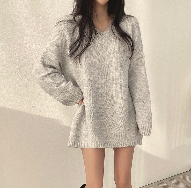 Oversize針織one piece