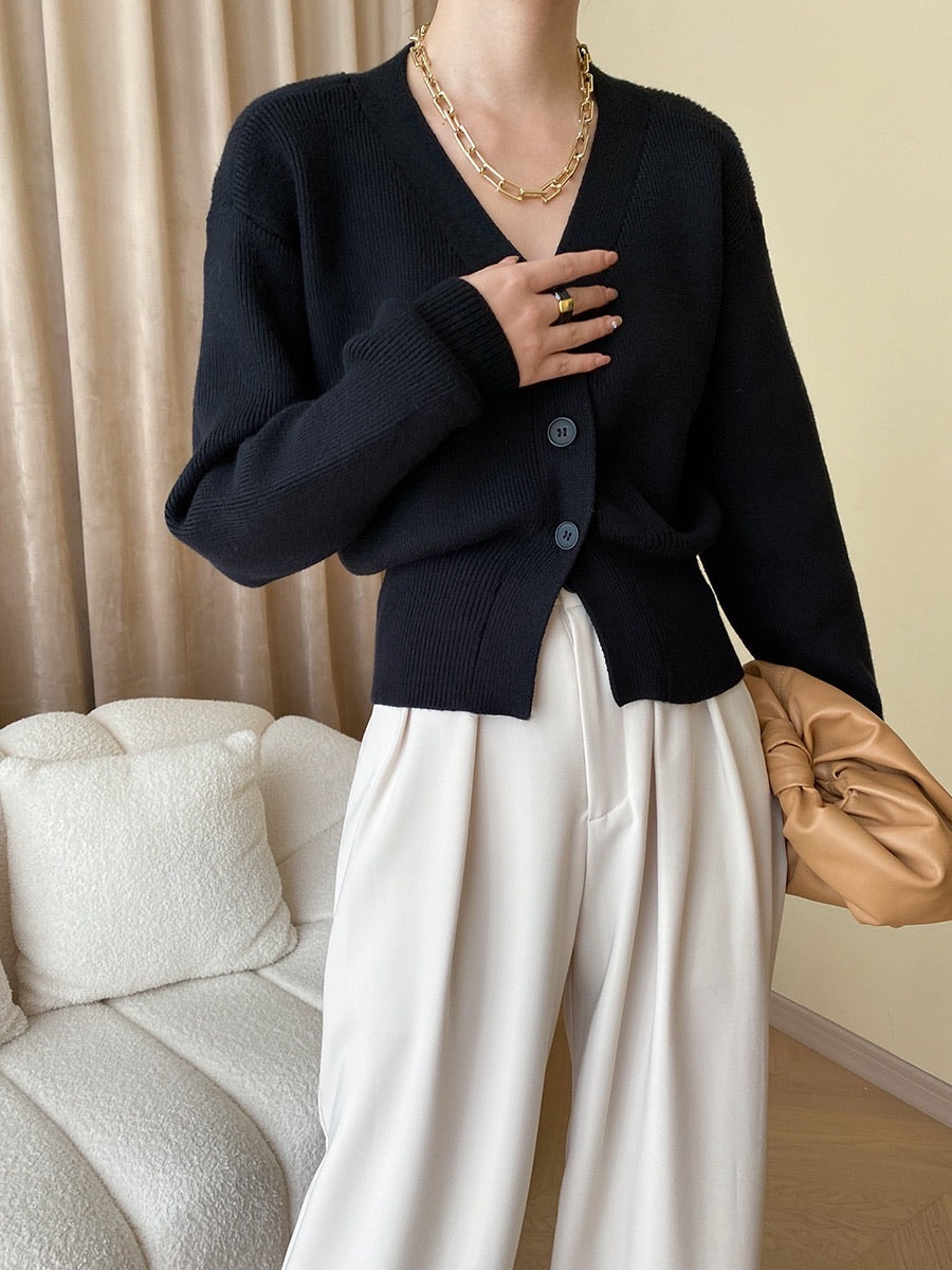Waist-cinching knit cardigan