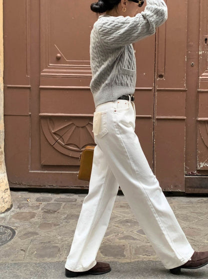 リブ編みポロセーター