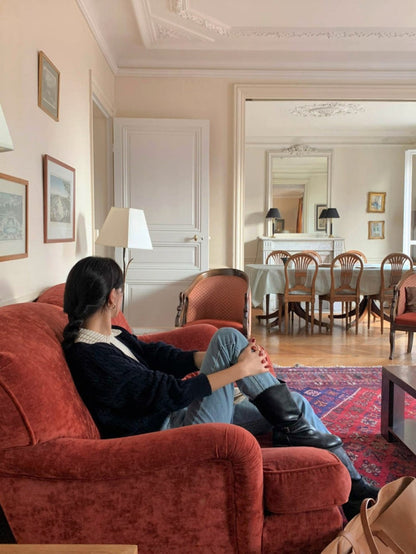 リブ編みポロセーター