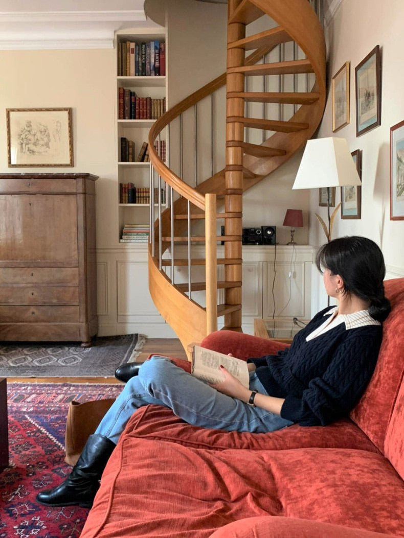 リブ編みポロセーター