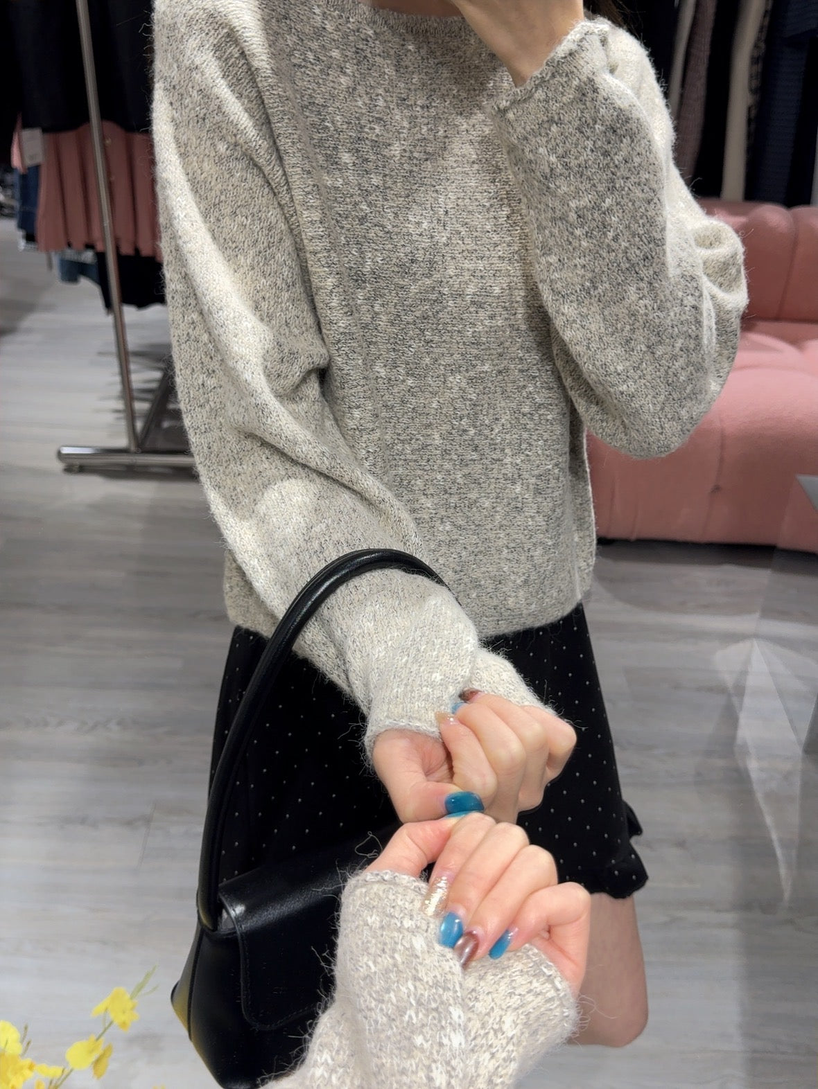 氣質斜領掛脖韓系上衣