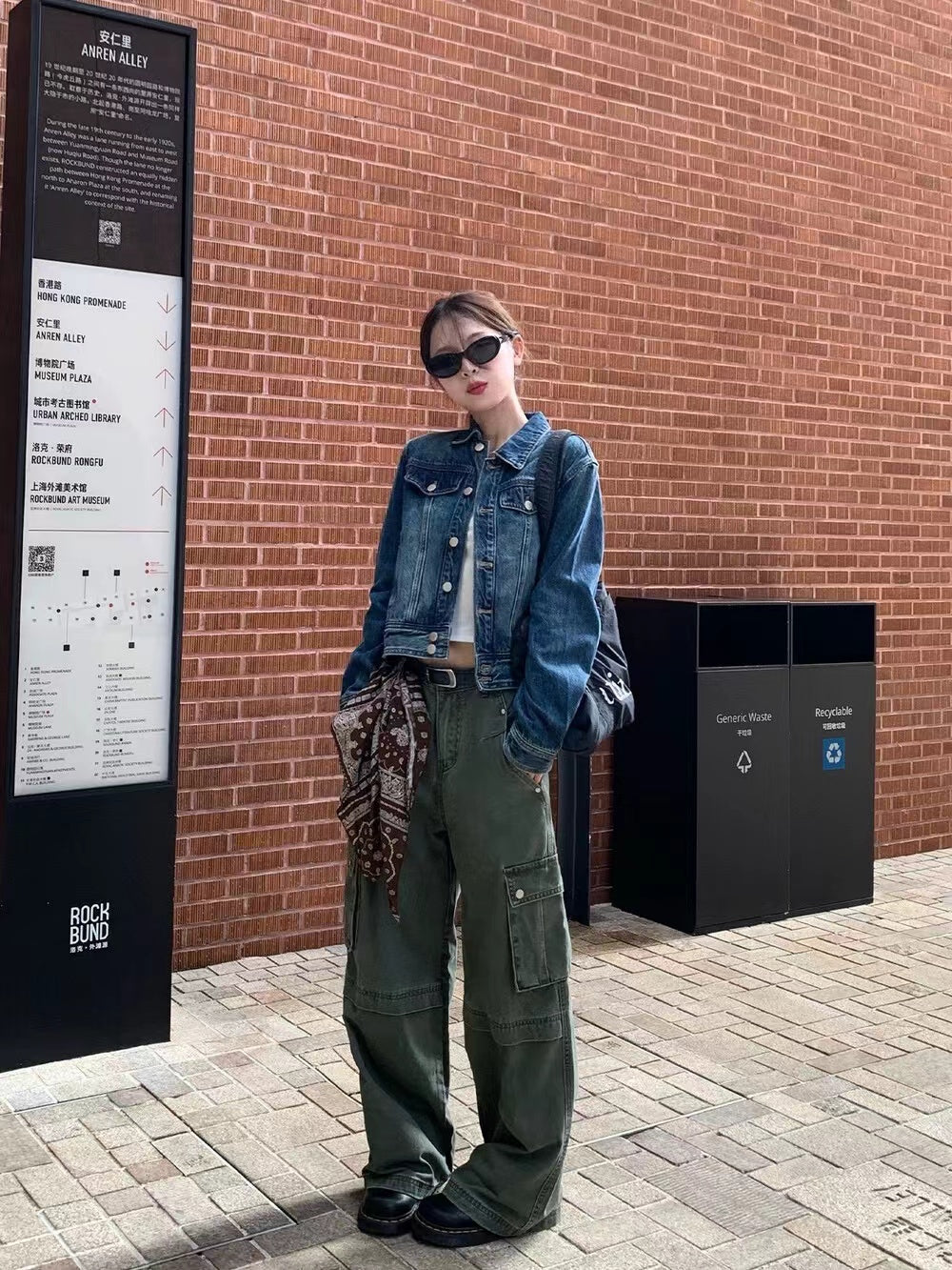 美式復古翻領短款牛仔外套