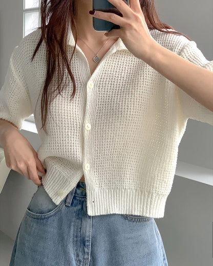 翻領針織開樓top