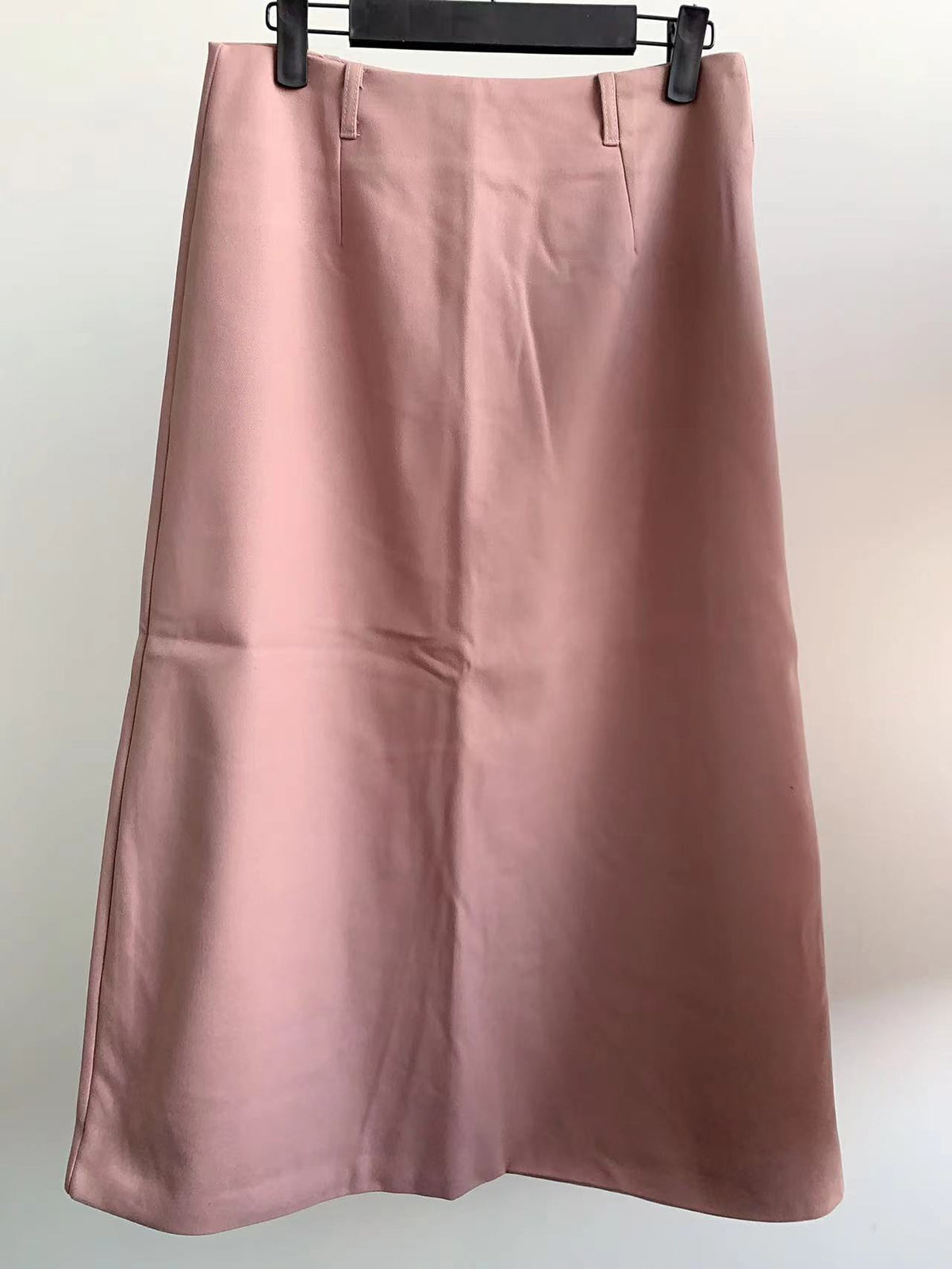 Solid Color High Waist Slim Fit Split A-Line Skirt