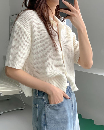 翻領針織開樓top