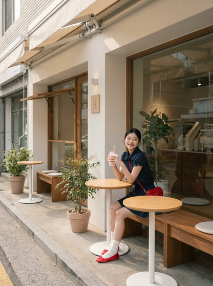 シンプルエレガント半袖ワンピース