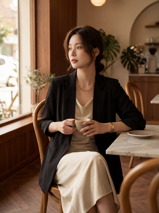 韓国風スリムフィットブレザー