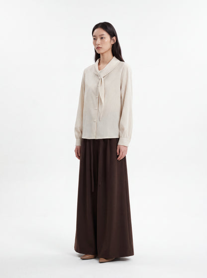 French Design Elegant Vertical Striped Shirt