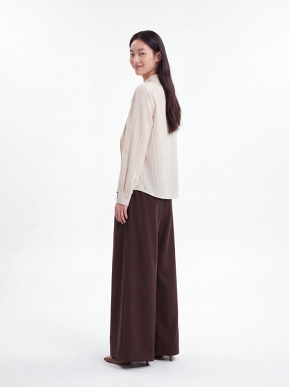 French Design Elegant Vertical Striped Shirt