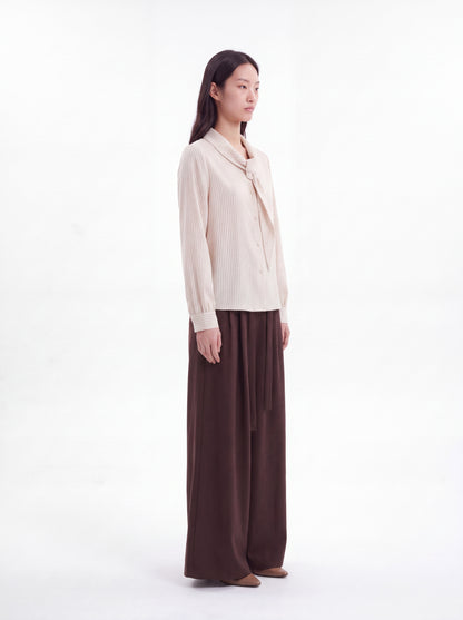 French Design Elegant Vertical Striped Shirt