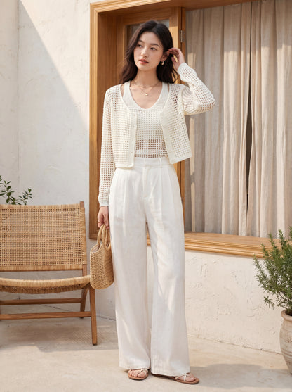 法式鏤空針織兩件套