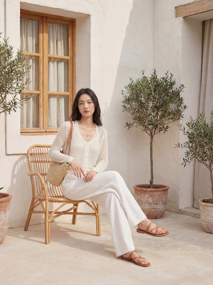 法式鏤空針織兩件套