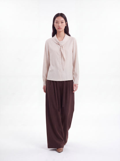 French Design Elegant Vertical Striped Shirt